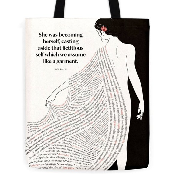 Literary Cotton Canvas Tote Bag Kate Chopin Quote - Picture 6 of 6